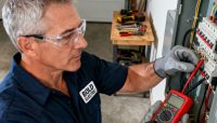 Residential Electrical Services in Sherman TX - Measuring Voltage at Breaker Terminal - Bold Electric