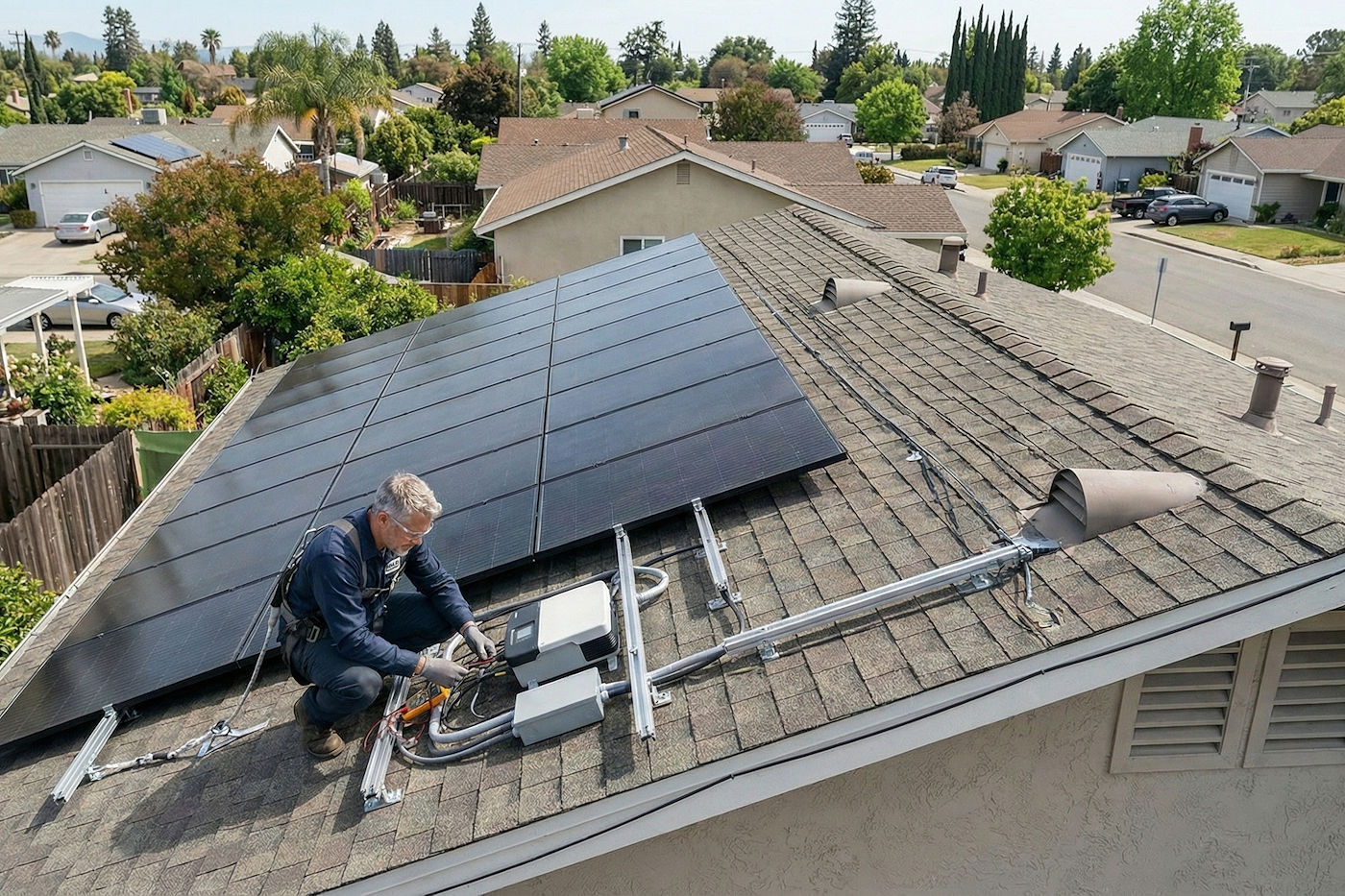 Solar roof panel install or maintenance – BOLD Electric Home Solar Panel Installations - BOLD Electric